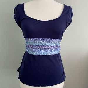 Anthropologie Tie-Back Cap Sleeve T-Shirt